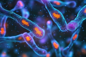 Cellular response of canine antibodies attacking viruses viewed under a microscope in a laboratory setting