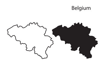 Belgium map vector illustration, scribble sketch Republic Belgium map, Belgium map silhouette, Belgium country
