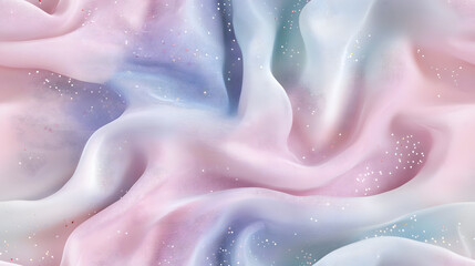 Pastel Fabric Draped with Sparkling Glitter