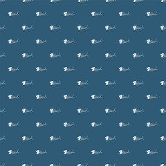 Cute Fish bones Seamless pattern. Cartoon Fish skeleton, background. Vector Illustration.