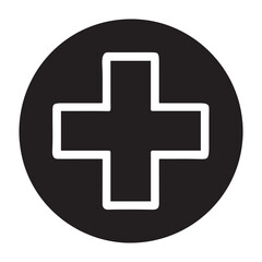 Obraz premium Medical Cross silhouette vector icon.