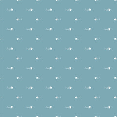 Cute Fish bones Seamless pattern. Cartoon Fish skeleton, background. Vector Illustration.