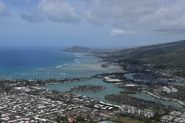 The coastal landscapes and beaches of Oahu Island, Hawaii