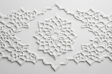 Fototapeta premium 3d arabic ornament isolated on white background. Typical geometry of arabic architecture, islamic ornament decoration