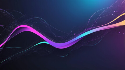 Digital Information Technology Network Background, Abstract dot point connect with gradient line Digital Networking