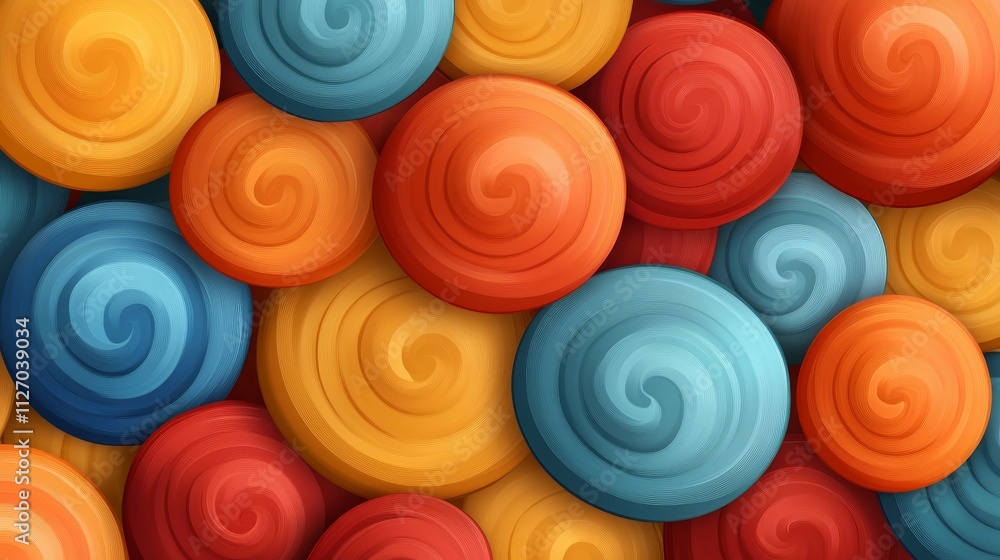 Poster colorful abstract background with dynamic circles, a vibrant and modern composition