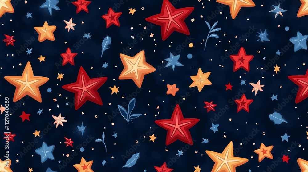 Poster a mesmerizing pattern of stars on dark enchanting background design