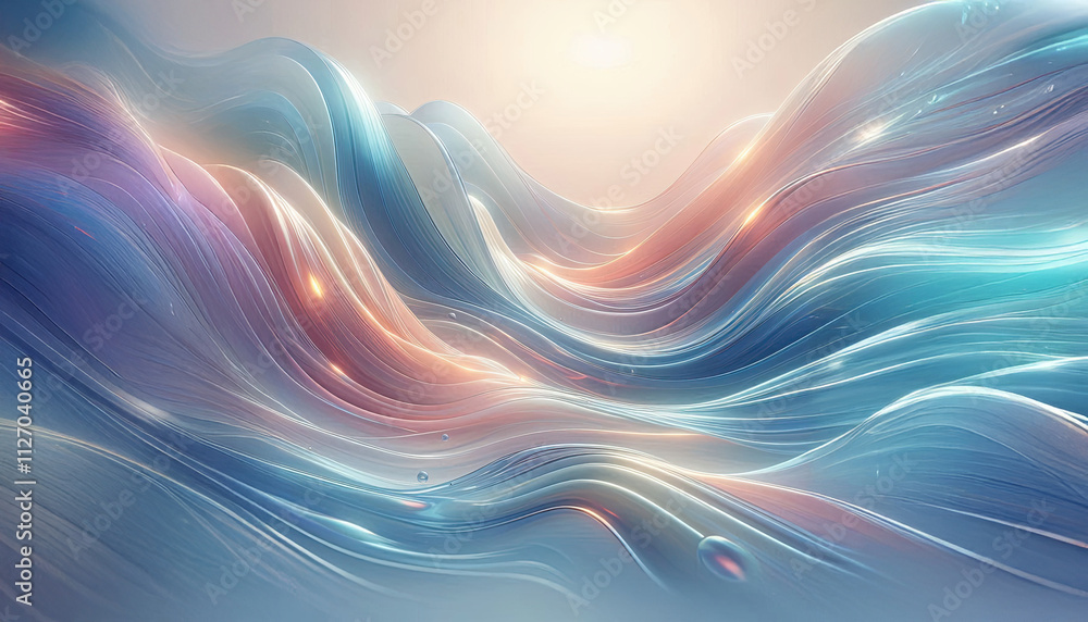 Poster mesmerizing abstract art with swirling shapes and vibrant glowing accents.