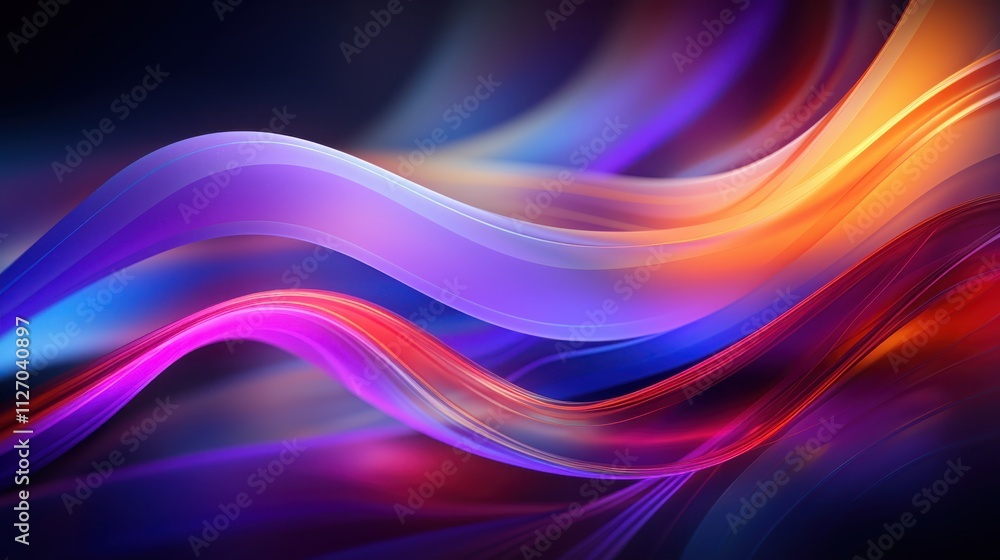 Poster Abstract Colorful Waves Flowing Dynamically