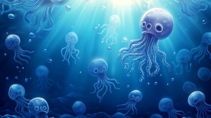 Naklejka premium Mesmerizing jellyfish wallpapers, transform your screen into an underwater paradise