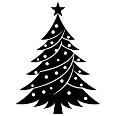 Fototapeta premium Christmas tree vector element on white background