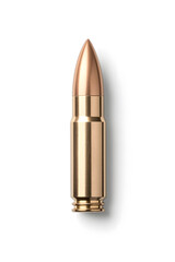 Golden Metal Bullet Isolated on White Background