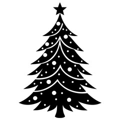 Christmas tree vector element on white background