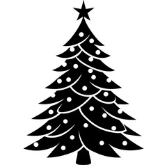 Christmas tree vector element on white background
