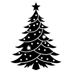 Christmas tree vector element on white background
