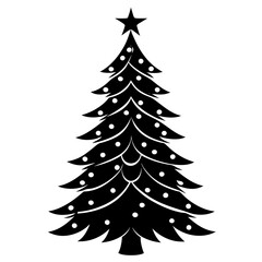 Christmas tree vector element on white background