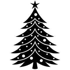 Obraz premium Christmas tree vector element on white background