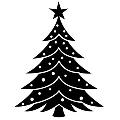 Christmas tree vector element on white background
