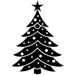 Christmas tree vector element on white background