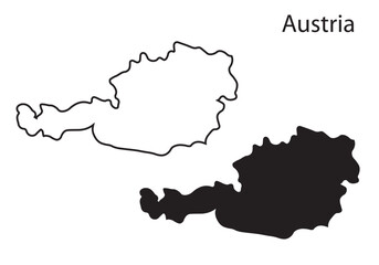 Austria map vector illustration, Austria map silhouette, Austria country