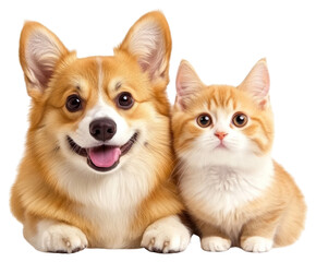 Obraz premium PNG Cute dog and cat background animals kitten.
