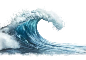 Fototapete Water wave isolated on a white background, water splash in the air, clean and minimalistic with copy space for text. © 수동 김