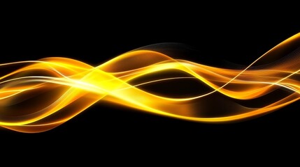 Fototapeta premium Dynamic flow, abstract orange and yellow waves in motion, creating a vibrant energetic visual experience