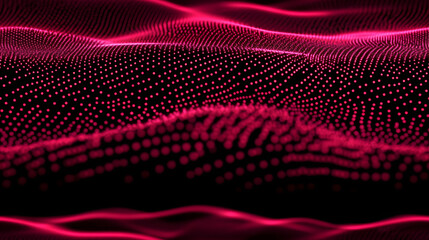Fototapeta premium Abstract Pink Particle Wave Digital Art