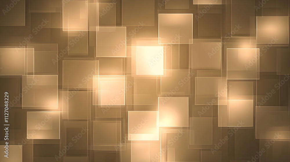 Fototapete an artistic abstract background featuring translucent cubes glowing softly, arranged symmetrically i