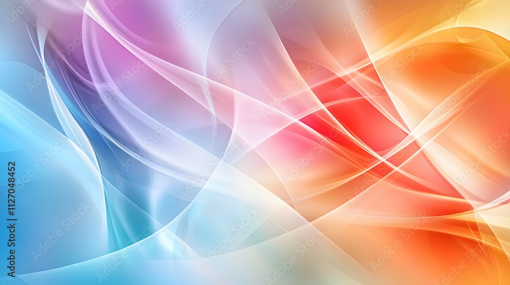 Poster a futuristic composition of translucent geometric shapes, interlocked seamlessly, glowing softly in 