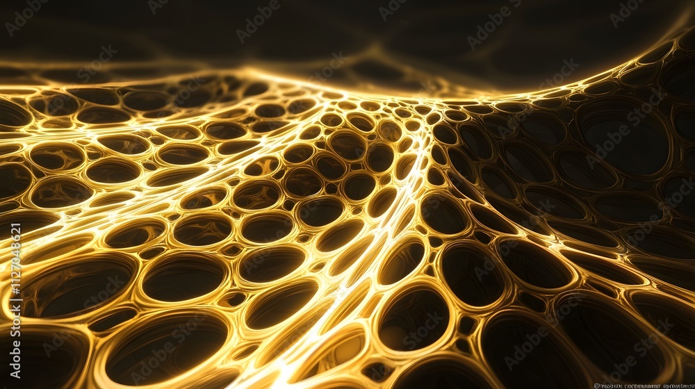 Fototapete A symbolic layout of flowing lines forming glowing loops that interconnect seamlessly into a continuous pattern.