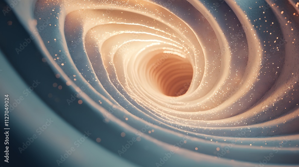 Poster a symbolic design of luminous concentric arcs flowing seamlessly into a gradient-filled composition.