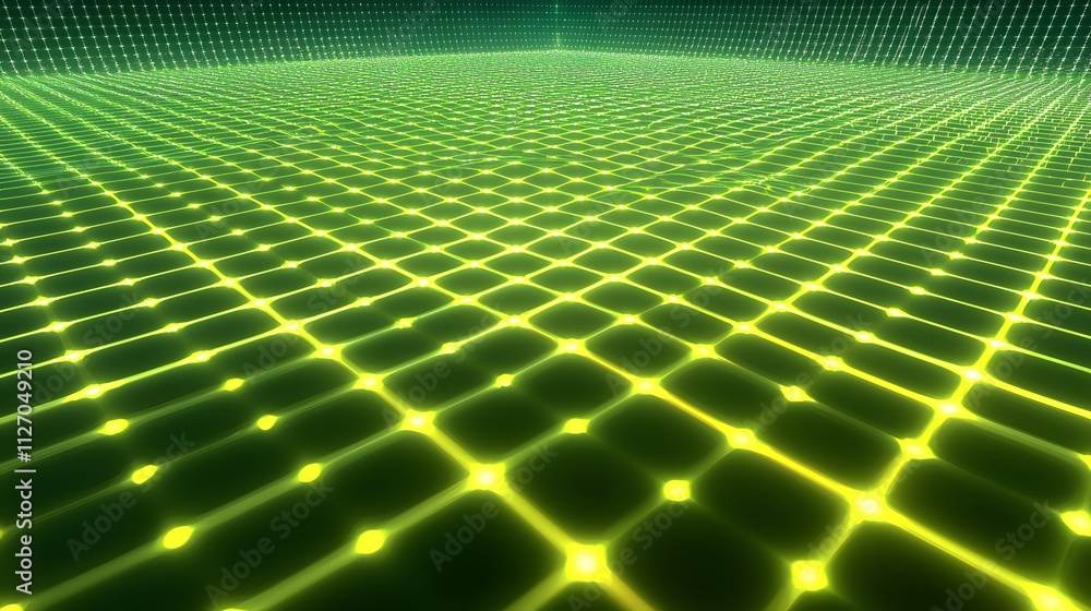 Aufkleber a glowing mesh of overlapping layers forming a dynamic seamless grid.
