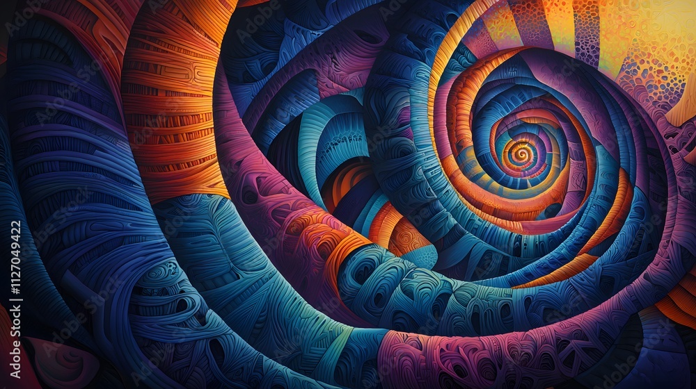 Poster a vibrant design of glowing interwoven arcs blending seamlessly into a radiant texture.