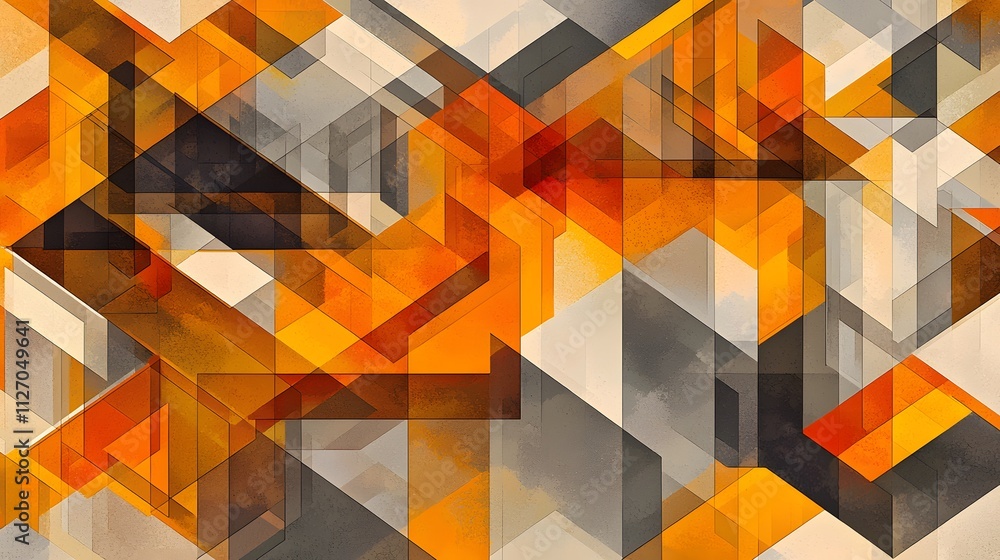 Aufkleber Minimalist translucent geometric layers interlocked to create a continuous seamless texture.