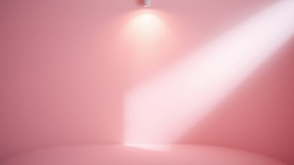 Pink Room with Soft Lighting and Subtle Shadow