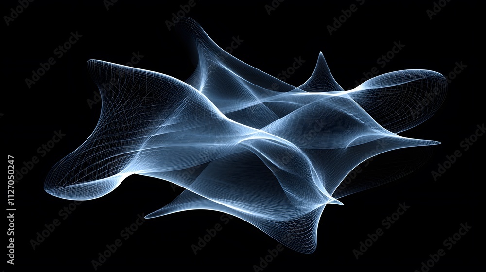 Poster A clean abstract design of translucent lines forming a smooth gradient pattern of connectivity.