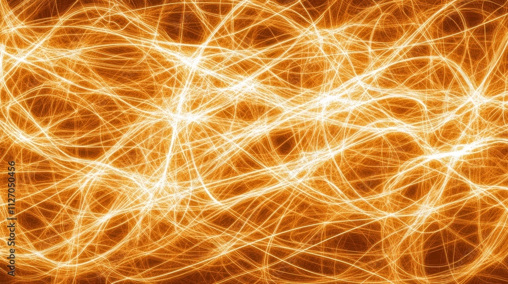 Poster dynamic orange background with intersecting lines, a vibrant and modern design