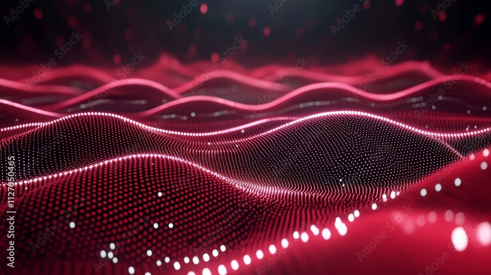 Aufkleber abstract background with dynamic interplay of red and black waves in a modern artistic design