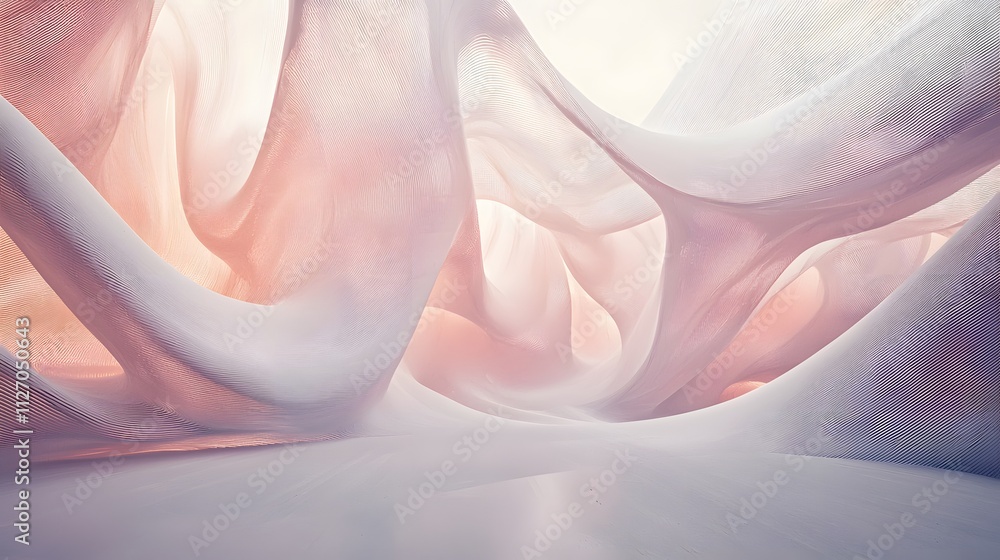Poster A conceptual design of translucent arcs glowing subtly and merging into a seamless abstract texture.