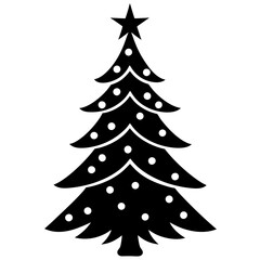Christmas tree vector element on white background