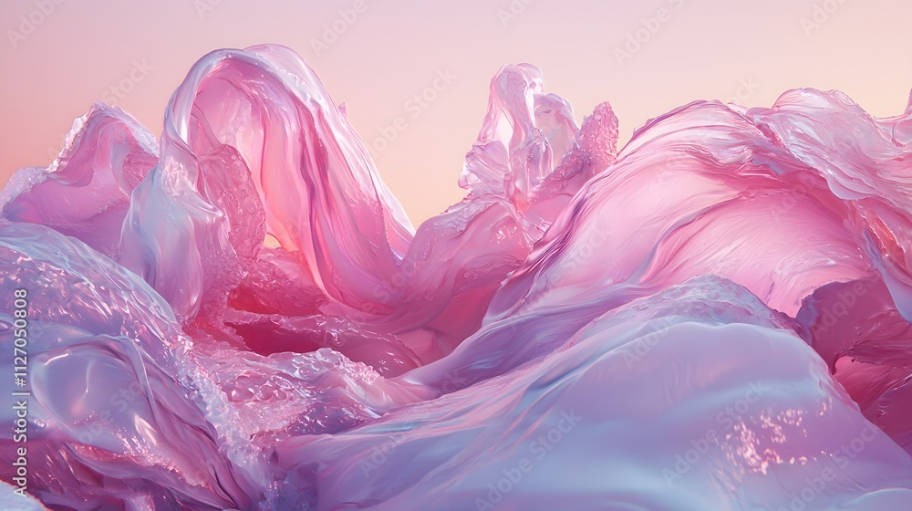 Poster A clean perspective of flowing translucent waves blending seamlessly into a soft gradient background.