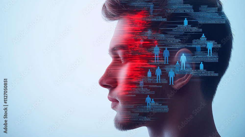 Poster image depicts conceptual representation of human thoughts and digital data, showcasing profile of pe