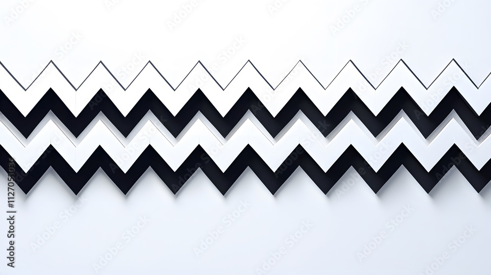 Poster A creative design with bold numbers aligned in a zigzag pattern, emphasizing clean lines and geometry. White background. No shadow