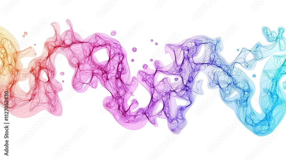 Aufkleber A flowing wave of translucent numbers, arranged in a gradient from bold to faint, forming a captivating and modern design. White background. No shadow