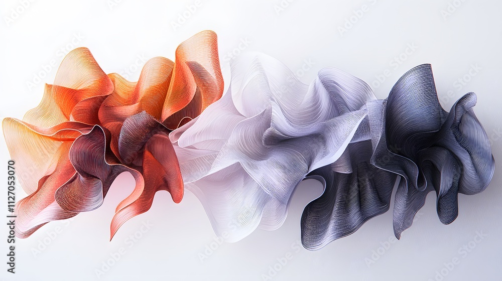 Aufkleber A flowing wave of translucent numbers, arranged in a gradient from bold to faint, forming a captivating and modern design. White background. No shadow