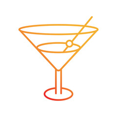 Cocktail Glass gradient icon with white background vector stock illustration