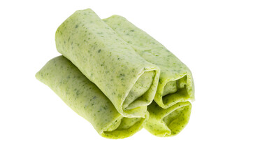 spinach pancakes with cheese isolated