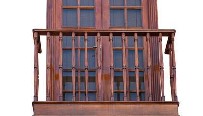 wooden balcony with window