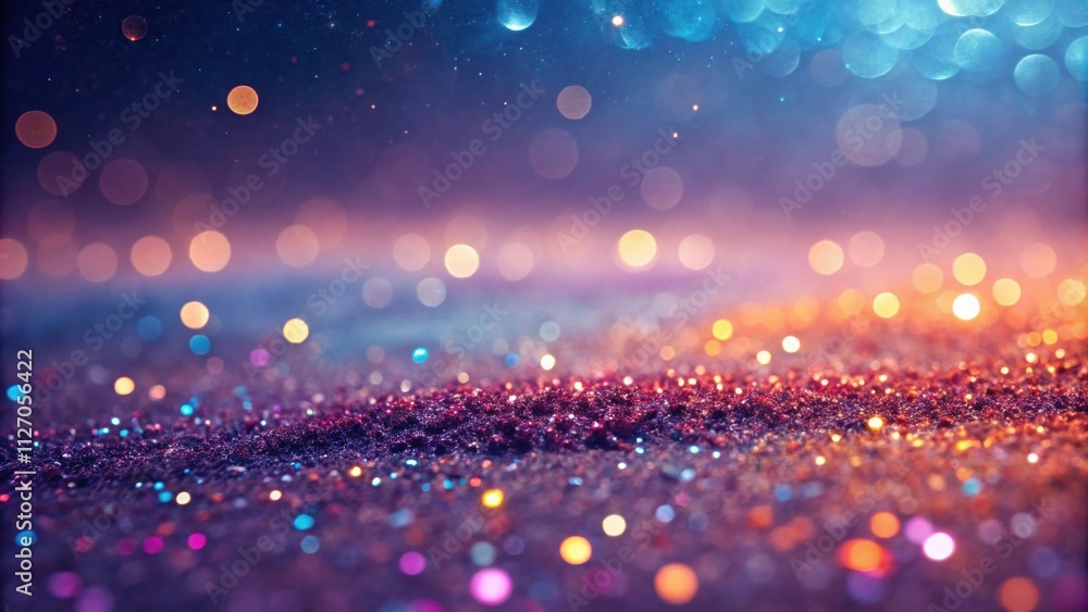 Poster A shimmering background with a blurry focus on a field of twinkling lights, creating a captivating and magical atmosphere.